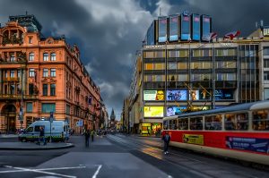 prague, Praha, doprava, domy, město