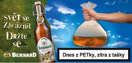 reklama, kampaň, pivo, lahev, taška, pivovar, Bernard