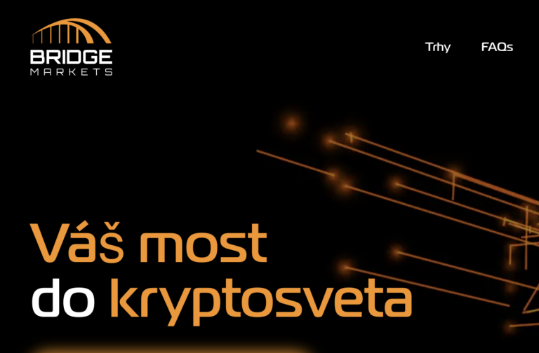 Domovská stránka webu Bridgemarkets.