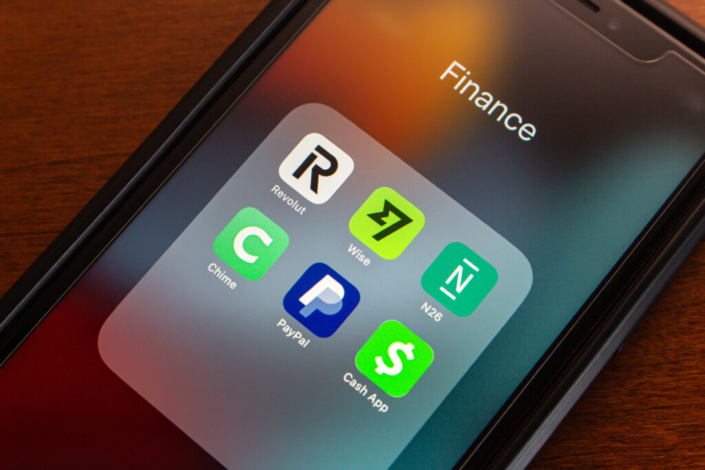 Vancouver CANADA - Sep 3 2024 Revolut Wise N26 Chime PayPal and Cash App icons are displayed on an iPhone The concept of digital financial services with online money transfers and management - Tradeinfo.cz Wise, fintech, revoluce, technologie, recenze