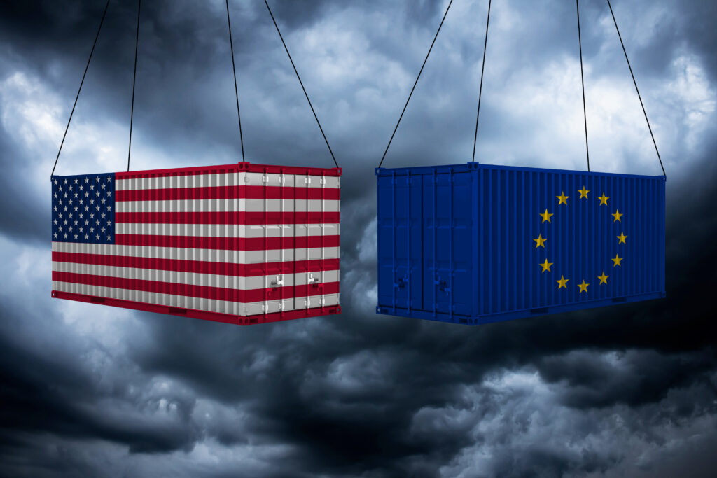 EU Tariffs and European Union tariff trade war with the United States as a Europe USA economic dispute and American financial disagreement over import and exports - Tradeinfo.cz trump vs eu