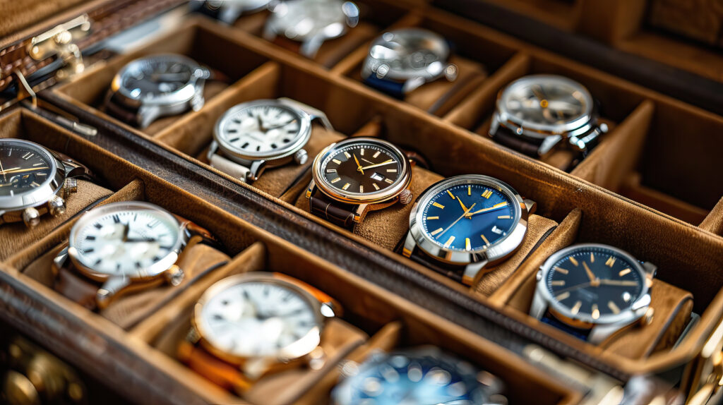Mens Classic Watches in Display Case at Watch Shop - Tradeinfo.cz Investiční hodinky