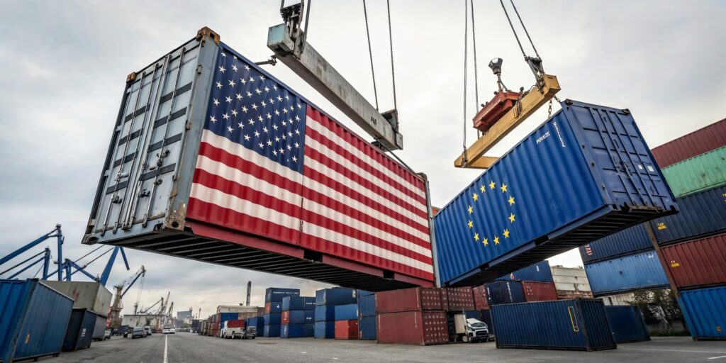 USA, EU, container
