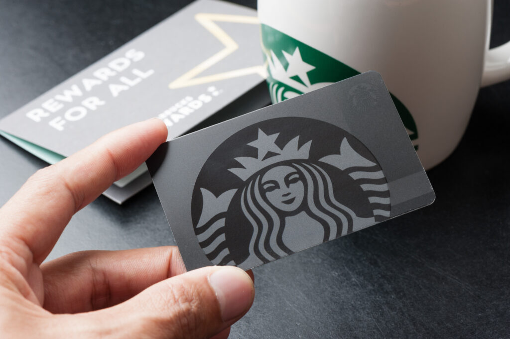 reward card, starbucks