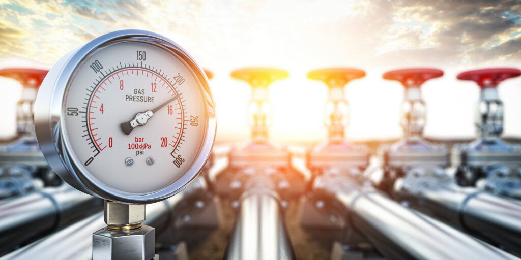 Gas pression gauge meters on gas pipeline Gas extraction produ - Tradeinfo.cz Energie: EU, energetických firem, EK