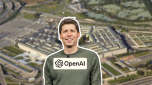 Open AI + Pentagon deal ilustrační obrázek s CEO Samem Altmanem