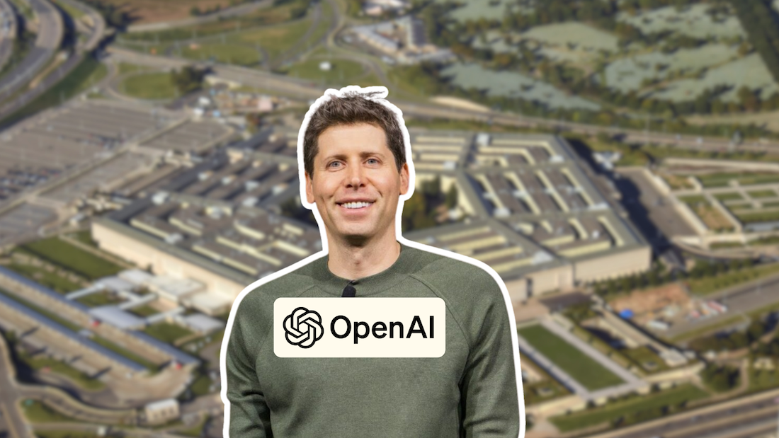 Open AI + Pentagon deal ilustrační obrázek s CEO Samem Altmanem