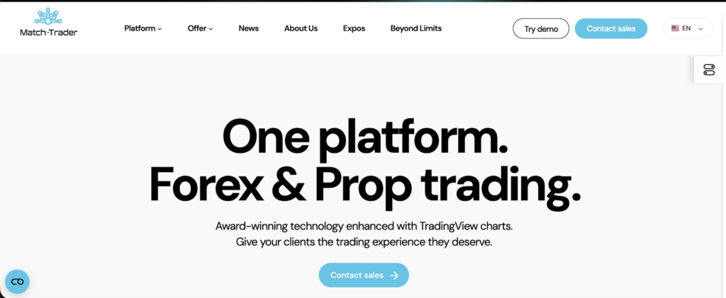 Match trader - Tradeinfo.cz Screenshot z webu Match-Trader