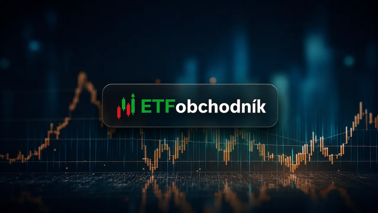 ETF-obchodnik-recenze-etf-akcie Graf akcií, logo ETFobchodník. Zdroj fotky: Adobe Stock