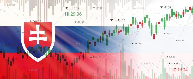 Slovensko vlajka na vlajce znázorněny akcie Zdroj fotky: Adobe Stock