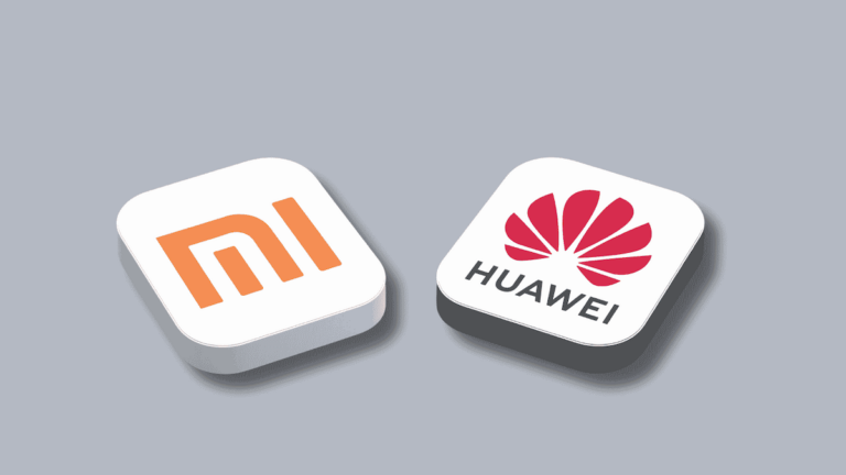 Xiaomi a Huawei. Zdroj loga: Adobe Stock, Zdroj loga: Adobe Stock, Pozadí: Canva.com