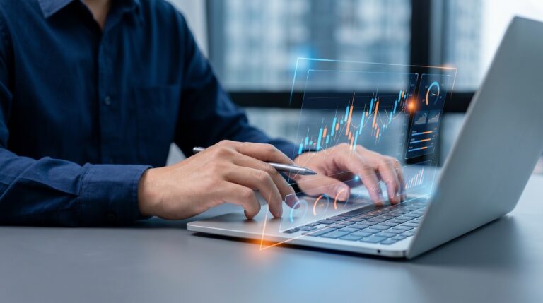 Počítač s grafem akcií Zdroj fotky: Adobe Stock